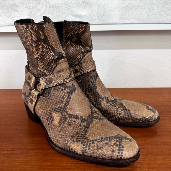 Saint Laurent Men’s Python Boots - Picture 1 of 7